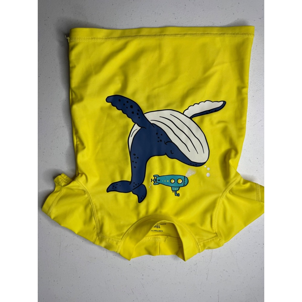Carters‎ Baby Boy Yellow Whale Submarine Rash Guard Swim Shirt 18M